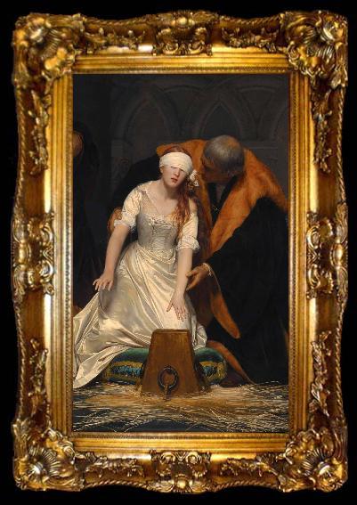 framed  Paul Delaroche The Execution of Lady Jane Grey, ta009-2